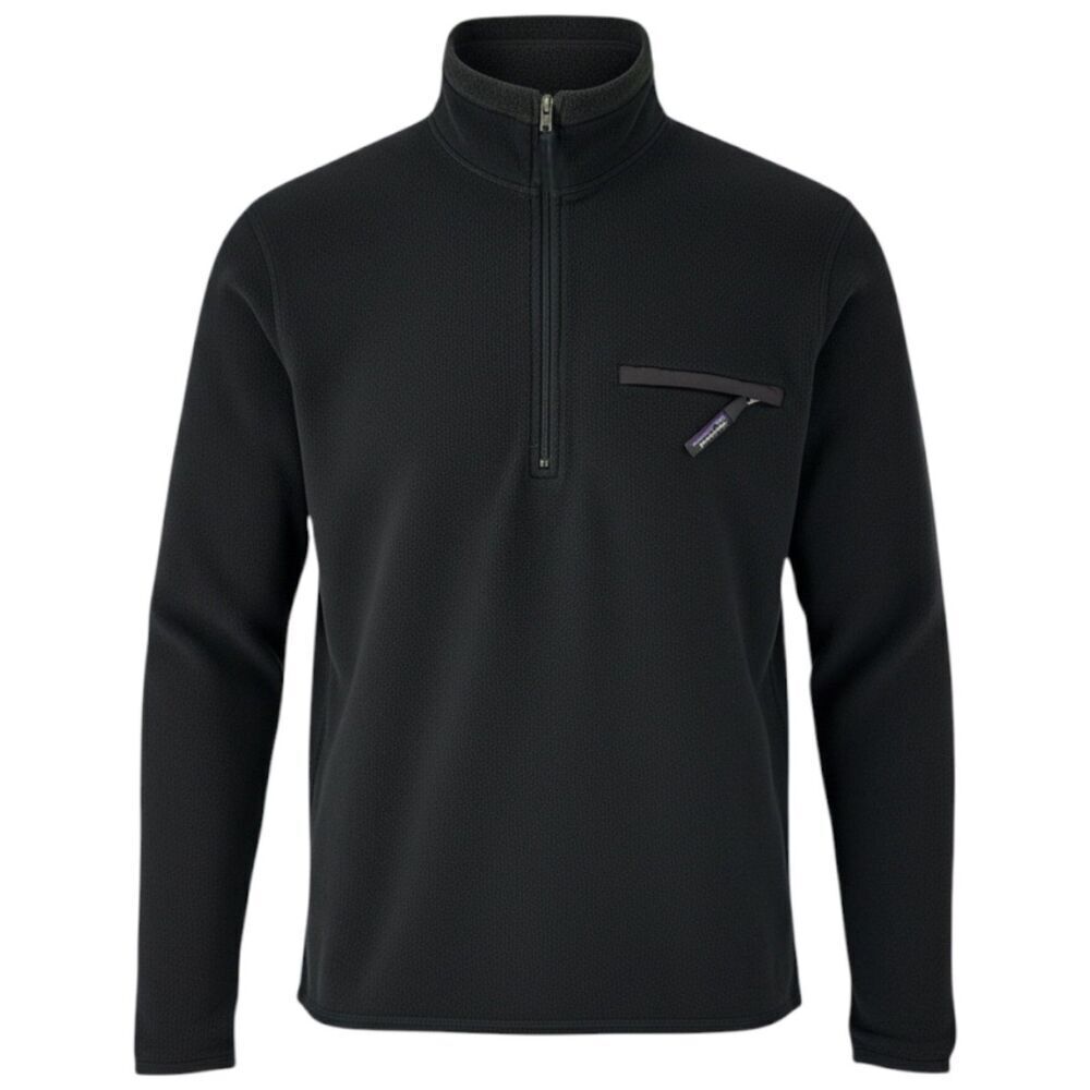 Vintage Patagonia Men's Half Zip Fleece Pullover Sweatshirt Black Medium